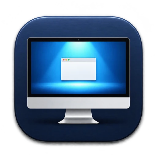 Ícone do Reprise iMac: o mesmo iMac, sobre fundo azul-marinho.